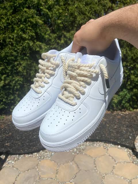 Nike Air Force 1 with Gray Rope Laces in 2023