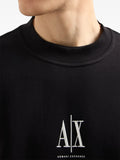 Armani Exchange logo-embroidered sweatshirt Black