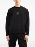Armani Exchange logo-embroidered sweatshirt Black