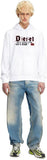 Diesel mens S-ginn-hood-k45 White Sweatshirt