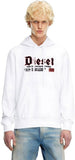 Diesel mens S-ginn-hood-k45 White Sweatshirt