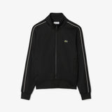 Lacoste logo-trim Black White Stripe Tracksuit Set (Top and Pants)