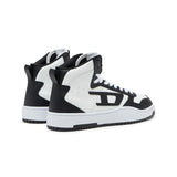 Diesel Mens S-Ukiyo V2 High Top Black And White Sneaker