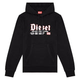 Diesel mens S-ginn-hood-k45 Black Sweatshirt