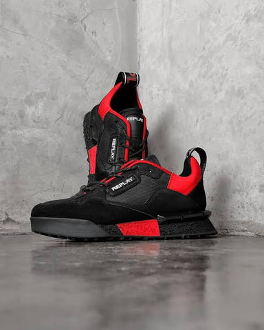 Replay Field Total Mens Sneakers – Black/Red
