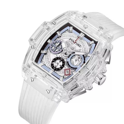 PINTIME Quartz Luxury Chronograph Watch - Transparent